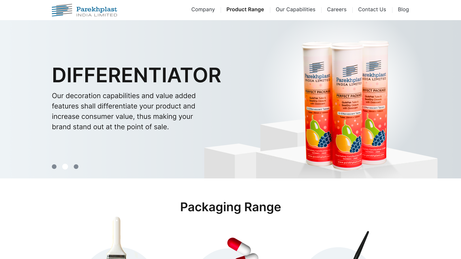 Website Design Company for Parekhplast