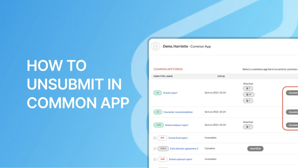How to Unsubmit in Common App