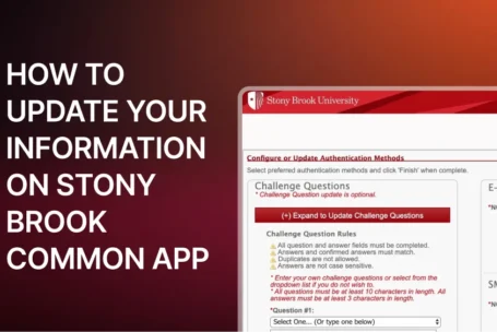 How to Update Your Information on Stony Brook Common App